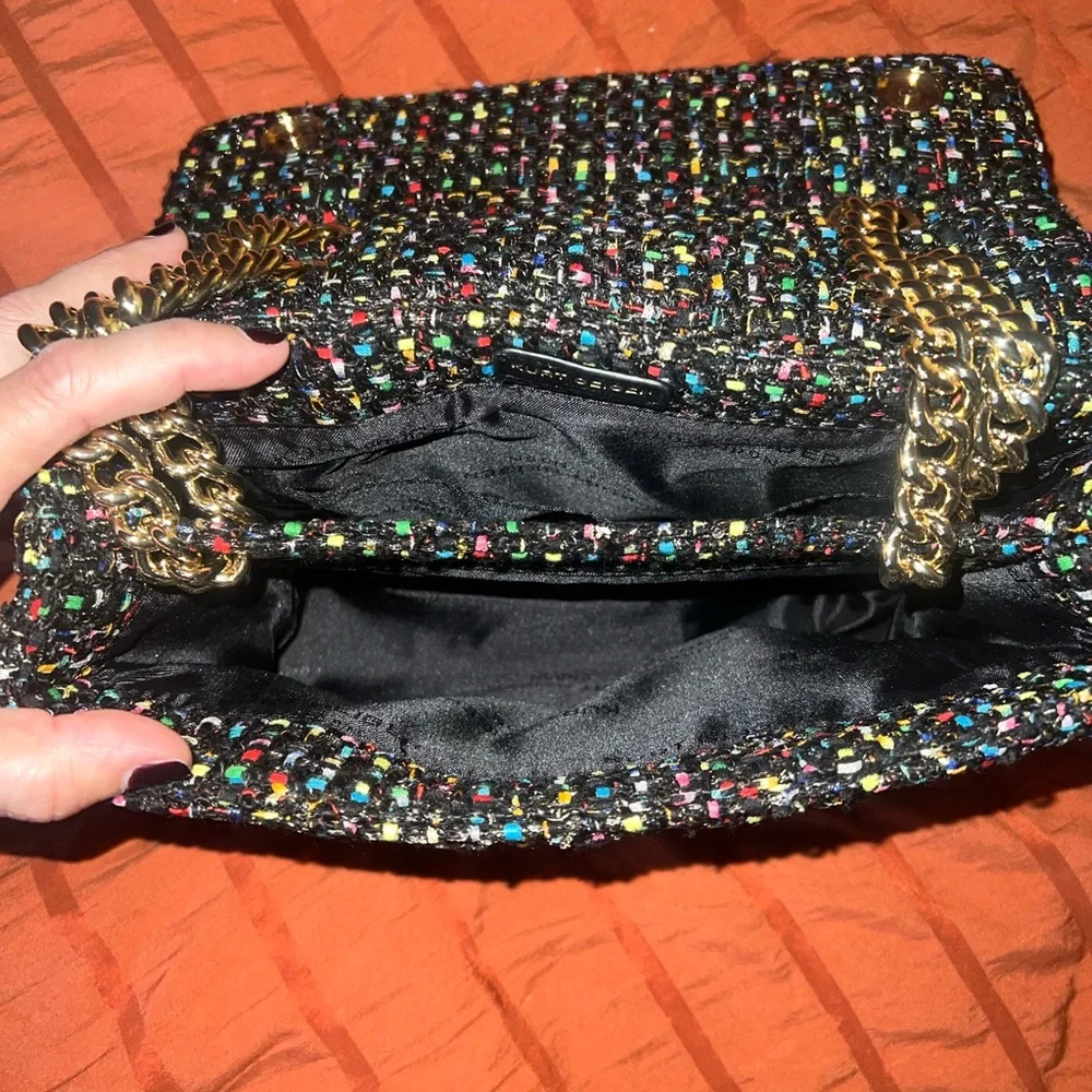 Kurt Geiger Black Multicolor Tweed Shoulder Bag - Picture 4 of 5